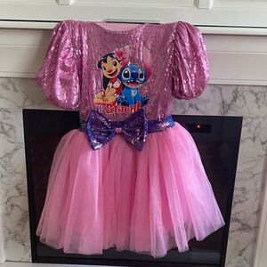 Pink Sequin Kids Costume Dress